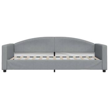 Tagesbett Ausziehbar mit Schubladen Hellgrau 90x200 cm Stoff