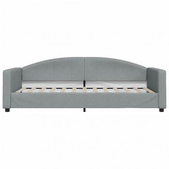 Tagesbett Ausziehbar Hellgrau 90x200 cm Stoff