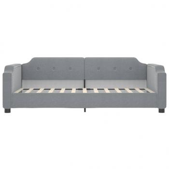 Tagesbett mit Matratze Hellgrau 80x200 cm Stoff