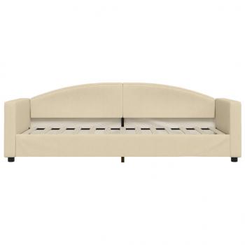 Tagesbett Ausziehbar Creme 80x200 cm Stoff