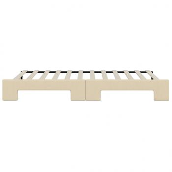 Tagesbett Ausziehbar Creme 80x200 cm Stoff