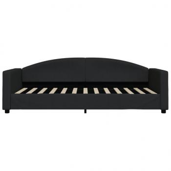 Tagesbett Ausziehbar mit Schubladen Schwarz 90x200 cm Stoff