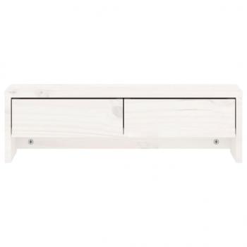 Monitorständer Weiß 50x27x15 cm Massivholz Kiefer