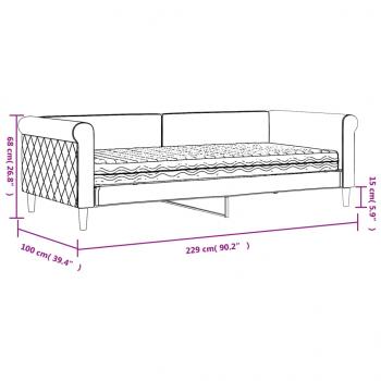 Tagesbett mit Matratze Rosa 90x200 cm Samt