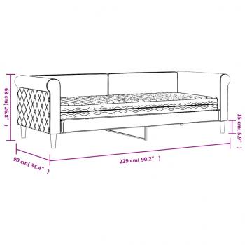 Tagesbett mit Matratze Gelb 80x200 cm Samt