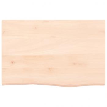 Tischplatte 60x40x2 cm Massivholz Eiche Unbehandelt