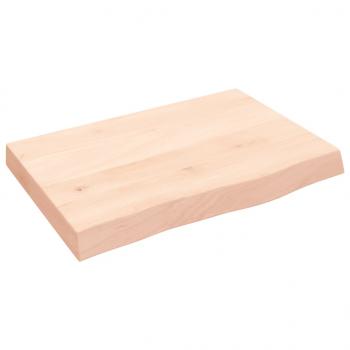 Tischplatte 60x40x(2-6) cm Massivholz Eiche Unbehandelt