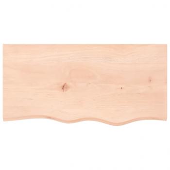 Tischplatte 80x40x(2-6) cm Massivholz Eiche Unbehandelt