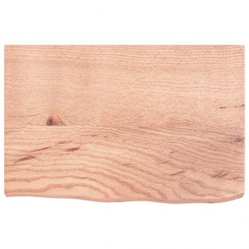 Tischplatte Hellbraun 60x40x(2-4) cm Massivholz Eiche Behandelt