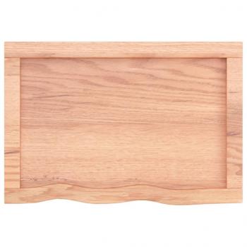 Tischplatte Hellbraun 60x40x(2-4) cm Massivholz Eiche Behandelt