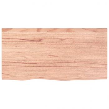 Tischplatte Hellbraun 80x40x(2-6) cm Massivholz Eiche Behandelt