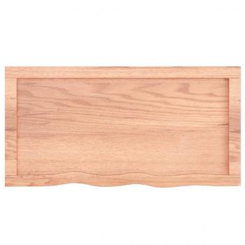 Tischplatte Hellbraun 80x40x(2-6) cm Massivholz Eiche Behandelt