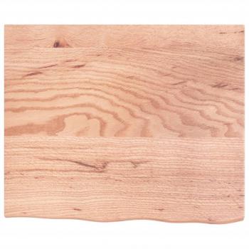 Tischplatte Hellbraun 60x50x2 cm Massivholz Eiche Behandelt