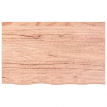 Tischplatte Hellbraun 80x50x2 cm Massivholz Eiche Behandelt