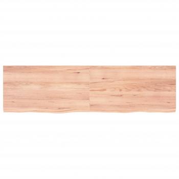 Tischplatte Hellbraun 180x50x(2-4)cm Massivholz Eiche Behandelt