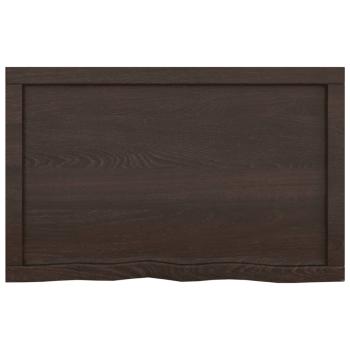 Tischplatte Dunkelbraun 80x50x(2-6)cm Massivholz Eiche
