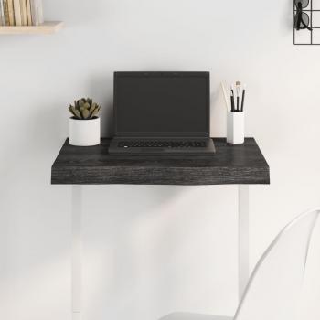 ARDEBO.de - Tischplatte Dunkelbraun 60x40x(2-6)cm Massivholz Eiche