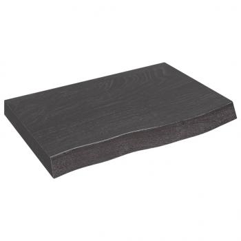 Tischplatte Dunkelbraun 60x40x(2-6)cm Massivholz Eiche