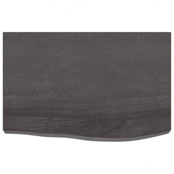 Tischplatte Dunkelbraun 60x40x(2-6)cm Massivholz Eiche