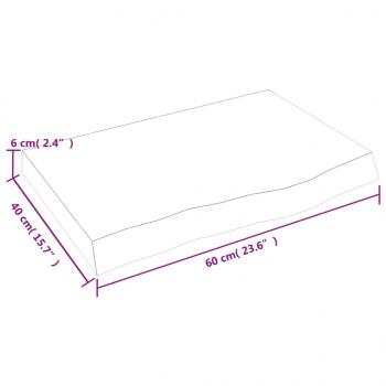 Tischplatte Dunkelbraun 60x40x(2-6)cm Massivholz Eiche