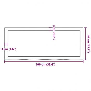 Tischplatte Dunkelbraun 100x40x(2-6)cm Massivholz Eiche