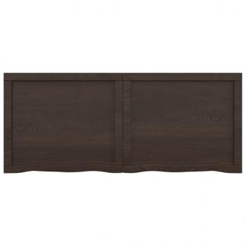 Tischplatte Dunkelbraun 120x50x(2-6)cm Massivholz Eiche