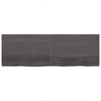 Tischplatte Dunkelbraun 180x60x(2-6)cm Massivholz Eiche