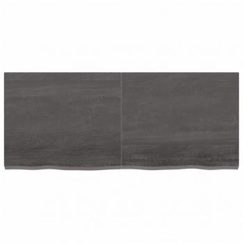 Tischplatte Dunkelbraun 120x50x(2-4)cm Massivholz Eiche