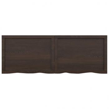 Tischplatte Dunkelbraun 140x50x(2-6)cm Massivholz Eiche