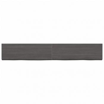 Tischplatte Dunkelbraun 180x40x(2-4)cm Massivholz Eiche