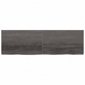 Tischplatte Dunkelbraun 200x60x(2-6)cm Massivholz Eiche
