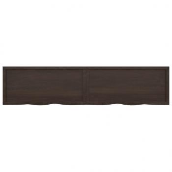 Tischplatte Dunkelbraun 220x50x(2-6)cm Massivholz Eiche