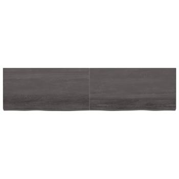 Tischplatte Dunkelbraun 200x50x(2-6)cm Massivholz Eiche