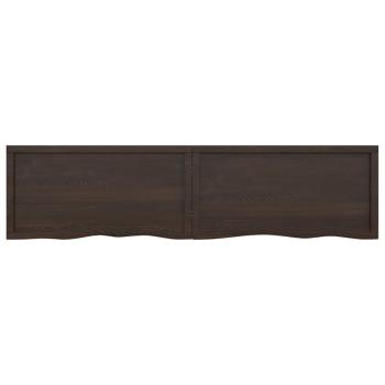 Tischplatte Dunkelbraun 200x50x(2-6)cm Massivholz Eiche