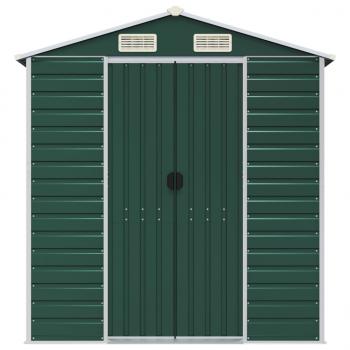 Gerätehaus Grün 191x215x198 cm Verzinkter Stahl