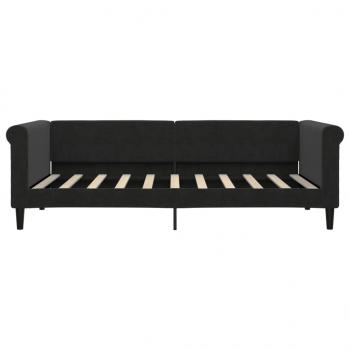 Tagesbett mit Matratze Schwarz 90x190 cm Samt