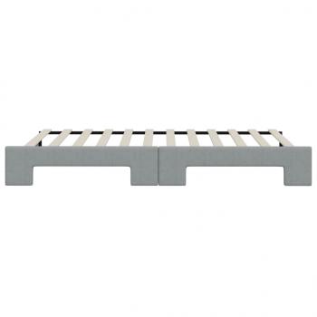 Tagesbett Ausziehbar Hellgrau 100x200 cm Stoff