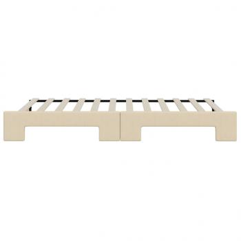 Tagesbett Ausziehbar Creme 100x200 cm Stoff