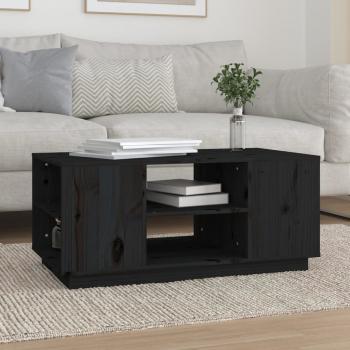 ARDEBO.de - Couchtisch Schwarz 90x49x40,5 cm Massivholz Kiefer