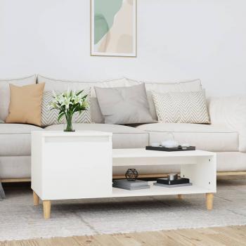 ARDEBO.de - Couchtisch Weiß 100x50x45 cm Holzwerkstoff