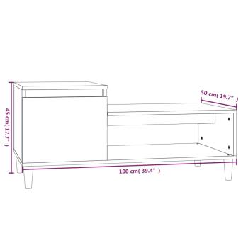 Couchtisch Weiß 100x50x45 cm Holzwerkstoff
