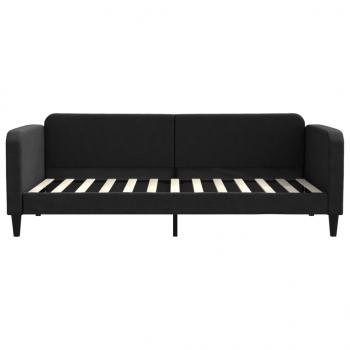Tagesbett mit Matratze Schwarz 90x200 cm Stoff