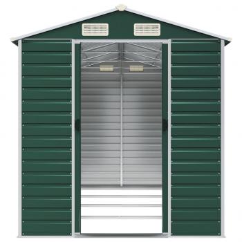 Gerätehaus Grün 191x385x198 cm Verzinkter Stahl