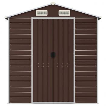 Gerätehaus Braun 191x215x198 cm Verzinkter Stahl