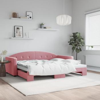 ARDEBO.de - Tagesbett Ausziehbar Rosa 90x200 cm Samt