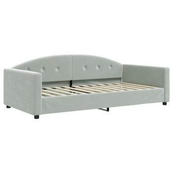 Tagesbett Ausziehbar Hellgrau 100x200 cm Samt