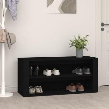 ARDEBO.de - Schuhregal Schwarz 100x35x45 cm Holzwerkstoff