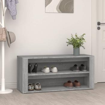 ARDEBO.de - Schuhregal Betongrau 100x35x45 cm Holzwerkstoff