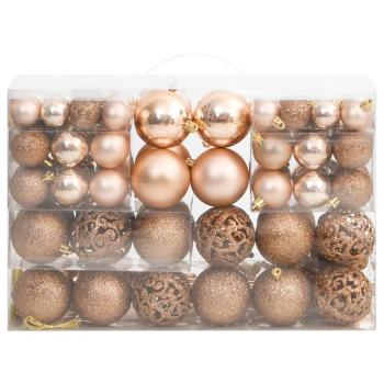111-tlg. Weihnachtskugel-Set Rosegold Polystyrol