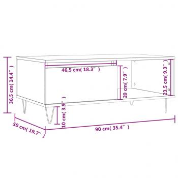 Couchtisch Grau Sonoma 90x50x36,5 cm Holzwerkstoff